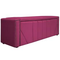 Calçadeira Baú Solteiro Minsk P02 90 cm para cama Box Suede - Doce Sonho Móveis