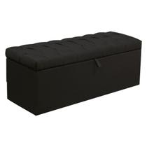 Calçadeira Baú Solteiro Paris 90 CM Suede Preto - D A Decor