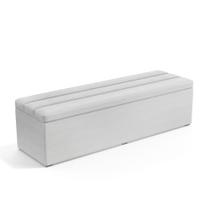 Calçadeira Baú Ursa 140 para Cama de Casal A-013 Couro Branco Aradecor