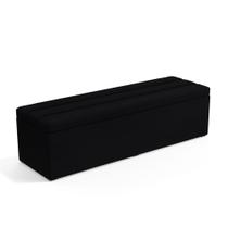 Calçadeira Baú Ursa 140 para Cama de Casal N-024 Veludo Preto Aradecor