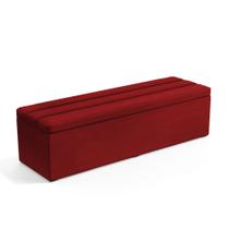 Calçadeira Baú Ursa 140 para Cama de Casal N-033 Veludo Vermelho Aradecor