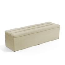 Calçadeira Baú Ursa 140 para Cama de Casal Z-003 Sued Bege Aradecor