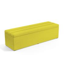 Calçadeira Baú Ursa 140 para Cama de Casal Z-004 Sued Amarelo Aradecor
