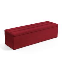 Calçadeira Baú Ursa 195 para Cama King Z-001 Sued Vermelho Aradecor