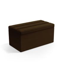Calçadeira Baú Ursa 90 para Cama de Solteiro A-011 Couro Marrom Aradecor