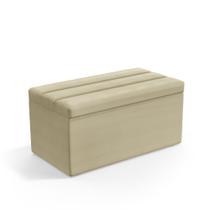 Calçadeira Baú Ursa 90 para Cama de Solteiro A-017 Couro Bege Aradecor