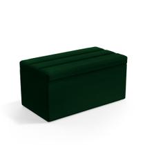 Calçadeira Baú Ursa 90 para Cama de Solteiro N-026 Veludo Verde Aradecor