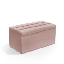 Calçadeira Baú Ursa 90 para Cama de Solteiro N-031 Veludo Rosê Claro Aradecor