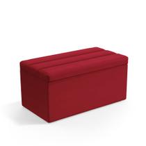 Calçadeira Baú Ursa 90 para Cama de Solteiro Z-001 Sued Vermelho Aradecor