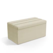 Calçadeira Baú Ursa 90 para Cama de Solteiro Z-003 Sued Bege Aradecor