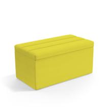 Calçadeira Baú Ursa 90 para Cama de Solteiro Z-004 Sued Amarelo Aradecor