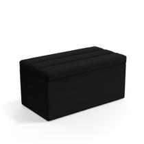 Calçadeira Baú Ursa 90 para Cama de Solteiro Z-005 Sued Preto Aradecor