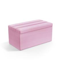 Calçadeira Baú Ursa 90 para Cama de Solteiro Z-021 Sued Rosa Bebê Aradecor