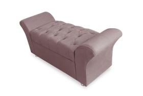 Calçadeira Baú Veneza Para Cama Queen 160 cm Suede Rose DL Decor
