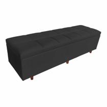 Calçadeira Baú Veneza Solteiro 90 cm Suede Preto