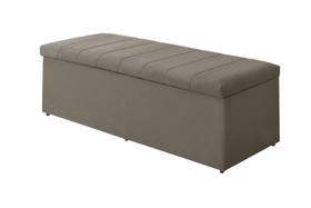 Calçadeira Baú Vitoria 100 cm Suede Bege - Topázio Decor