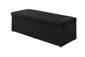 Calçadeira Baú Vitoria 138 cm Suede Preto