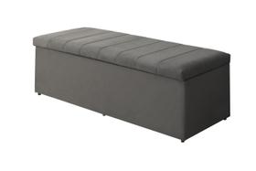 Calçadeira Baú Vitoria 193 cm Suede Cinza