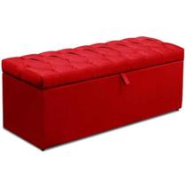 Calçadeira Box Queen Size Dubai 1,60m Suede Vermelho