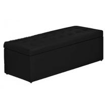 Calçadeira Casal King Baú Havai 190cm Toskana Suede Preto - Havai