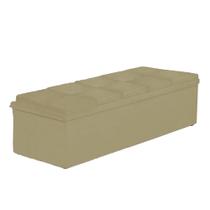 Calçadeira Casal Queen Baú 190cm Toskana Suede Bege - DS Estofados