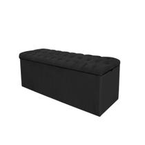 Calçadeira Com Baú Estofada Espanha 100cm Solteiro Para Cama Box Suede Preto - Gat Magazine