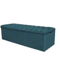 Calçadeira Com Baú Estofada Espanha 190cm King Size Para Cama Box Suede Azul Turquesa - Gat Magazine Calçadeira Com Baú Estofada Espanha 190cm King Size Para Cama Box Suede Azul Turquesa - Gat Magazine