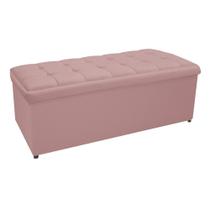 Calçadeira Copenhague 160 cm Queen Size Suede Rosê - Doce Sonho Móveis