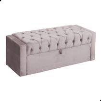 Calçadeira de Sapatos Baú Estofada 160 cm Queen Veludo Emma