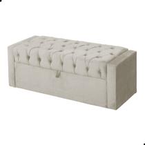 Calçadeira de Sapatos Baú Estofada 90cm Solteiro Suede Emma