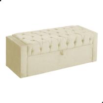 Calçadeira de Sapatos Baú Estofada 90cm Solteiro Suede Emma