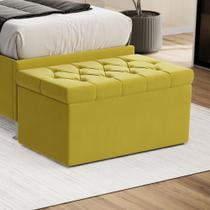 Calçadeira Estofada Almofadadas para Cama Box Sagitarius 90 para Cama de Solteiro Suede Amarelo Arad Calçadeira Estofada Almofadadas para Cama Box Sagitarius 90 para Cama de Solteiro Suede Amarelo Arad
