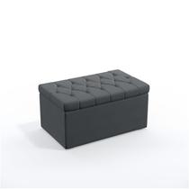 Calçadeira Estofada Almofadadas Para Cama Box Sagitarius 90 Para Cama de Solteiro Suede Cinza Aradecor