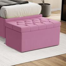 Calçadeira Estofada Almofadadas para Cama Box Sagitarius 90 para Cama de Solteiro Suede Rosê Aradeco Calçadeira Estofada Almofadadas para Cama Box Sagitarius 90 para Cama de Solteiro Suede Rosê Aradeco