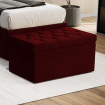Calçadeira Estofada Almofadadas para Cama Box Sagitarius 90 para Cama de Solteiro Suede Vermelho Ara Calçadeira Estofada Almofadadas para Cama Box Sagitarius 90 para Cama de Solteiro Suede Vermelho Ara