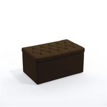 Calçadeira Estofada Decorativa Para Cama Box Sagitarius 90 Para Cama de Solteiro Suede Marrom Aradecor