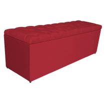 Calçadeira Estofada Liverpool 140 cm Casal Suede Vermelho - Amarena Móveis