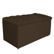 Calçadeira Estofada Liverpool 90 cm Solteiro Suede Marrom - ADJ Decor