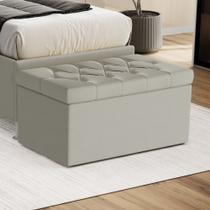 Calçadeira Estofada para Cama Box Sagitarius 90 para Cama de Solteiro Couro Artificial Bege Aradecor Calçadeira Estofada para Cama Box Sagitarius 90 para Cama de Solteiro Couro Artificial Bege Aradecor