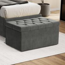 Calçadeira Estofada para Cama Box Sagitarius 90 para Cama de Solteiro Sued Cinza Aradecor Calçadeira Estofada para Cama Box Sagitarius 90 para Cama de Solteiro Sued Cinza Aradecor
