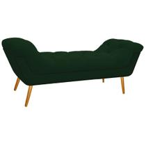 Calçadeira Estofada Veneza 140 cm Casal Suede Verde - Amarena Moveis