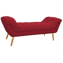 Calçadeira Estofada Veneza 140 cm Casal Suede Vermelho - Amarena Moveis