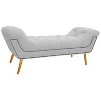 Calçadeira Estofada Veneza 160 cm Queen Size Corano Branco - ADJ Decor