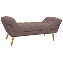 Calçadeira Estofada Veneza 160 cm Queen Size Linho Rosê - ADJ Decor