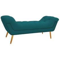 Calçadeira Estofada Veneza 160 cm Queen Size Suede Azul Turquesa - Amarena Moveis