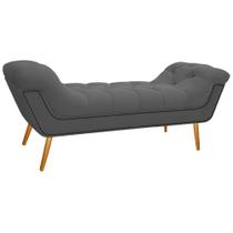 Calçadeira Estofada Veneza 160 cm Queen Size Suede Cinza - Amarena Móveis