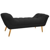 Calçadeira Estofada Veneza 160 cm Queen Size Suede Preto - Amarena Moveis