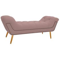 Calçadeira Estofada Veneza 160 cm Queen Size Suede Rosê - Amarena Moveis