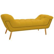 Calçadeira Estofada Veneza 195 cm King Size Corano Amarelo - ADJ Decor