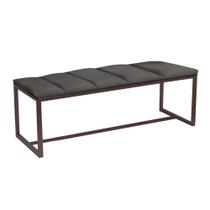 Calçadeira Industrial Carla 195cm King Size Quarto Box Cama Ferro Marrom material sintético Cinza Escuro - Ahz Móveis